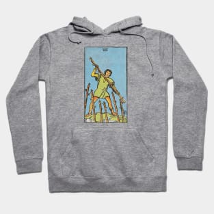 Seven of wands tarot card (distressed) Hoodie